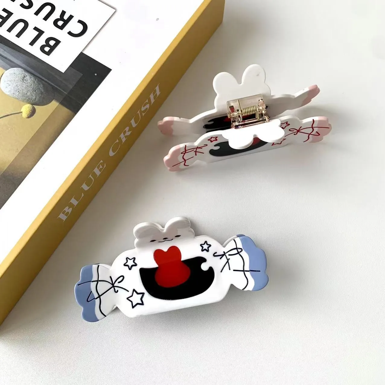 Acetic Acid Head Wear Hair Clasp Shark Clasp Girl Cute Hair Big White Rabbit Milk Sugar Clasp