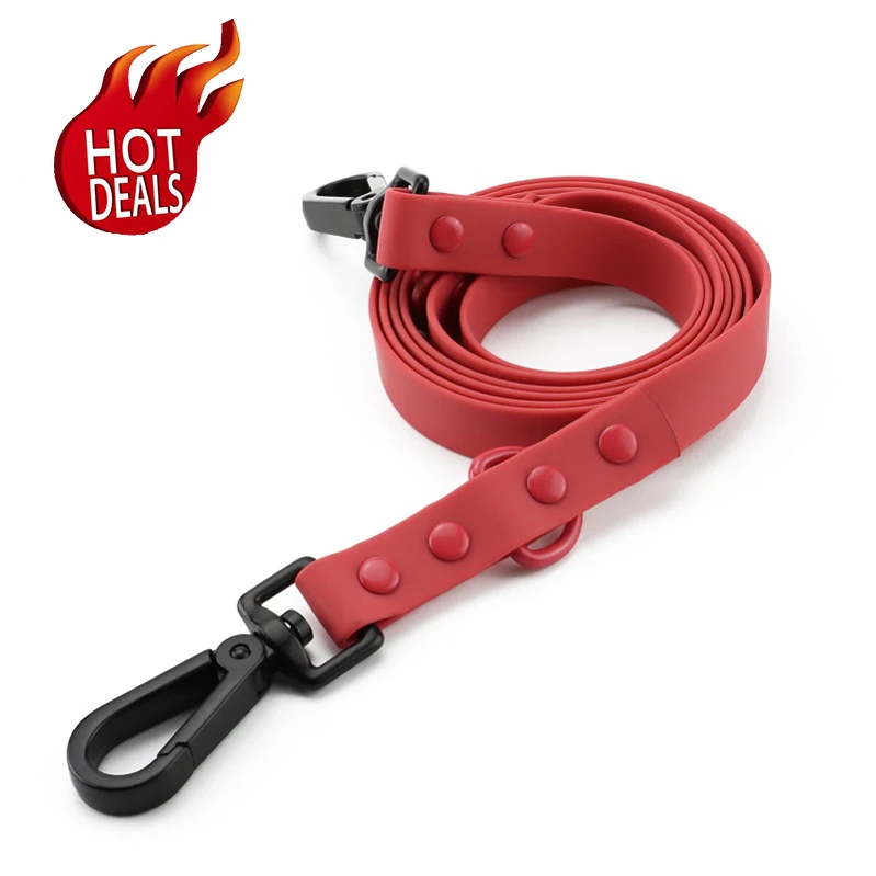 Support Customized Logo Color Luxury Fashion PVC Dog Collar Leash Waterproof Durable PVC Dog Leash for Walking Training