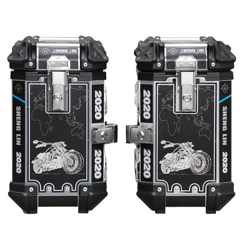 Unique Aluminum Motorcycle Box Top Case Side Bag With Rack