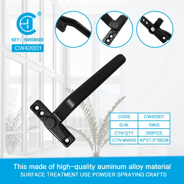 CW-420D Black casement window handle good price aluminum window pull handles
