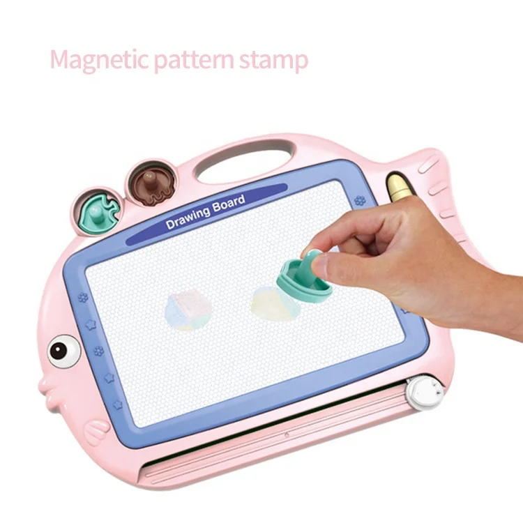 
Educational Pattern Stamp Fish Shape Learning Writing Magnetic Drawing Board Toy For Children 