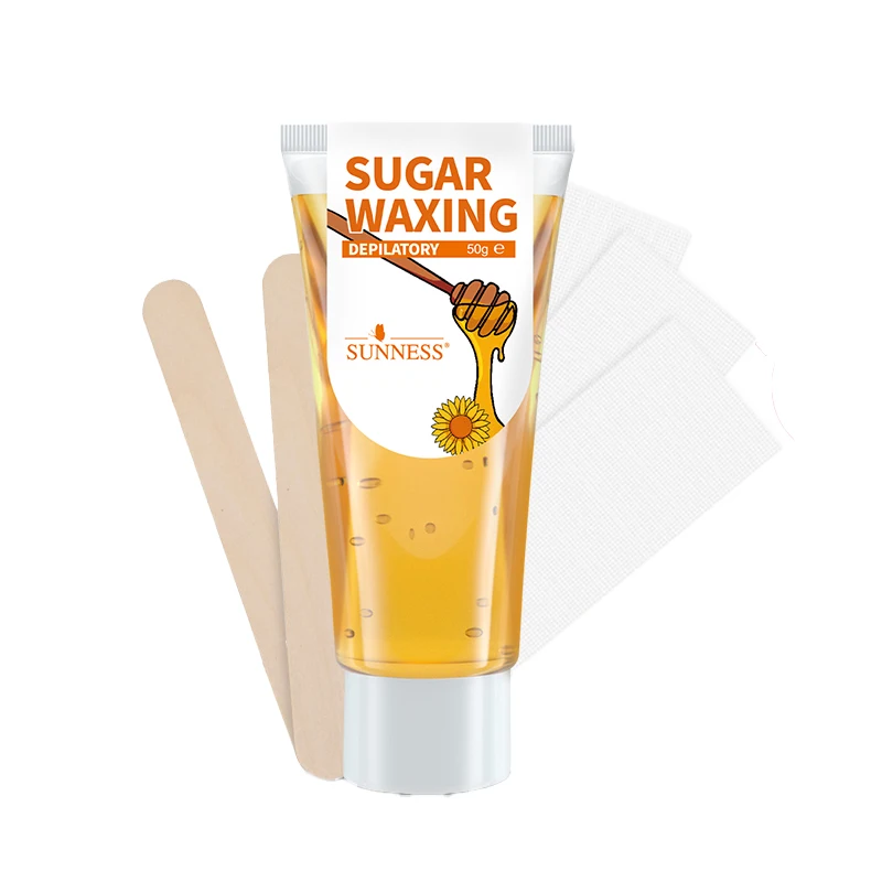 Sunness Hair Removal Sugar Wax Kit 100% Organic Cold Sugar Wax For Legs Arms Depilatory Wax