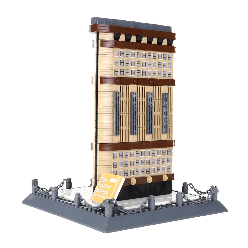 4220 Wange Kids Educational DIY Plastic Assemble Building Block Toys Flatiron Building Model New York America Model DIY Model