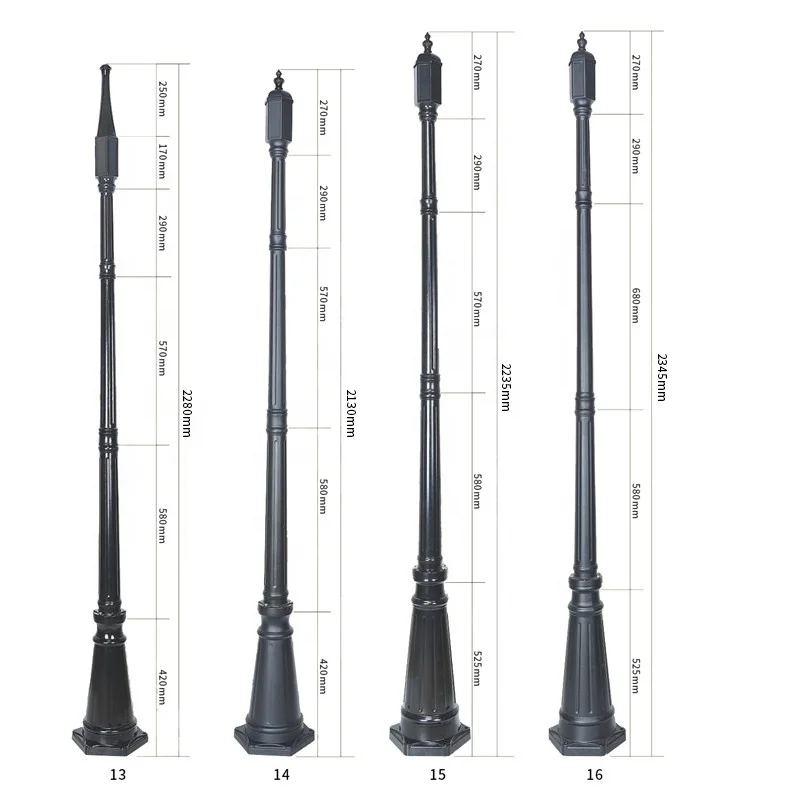 3M European style antique split screw installation aluminum lamp post solar light pole