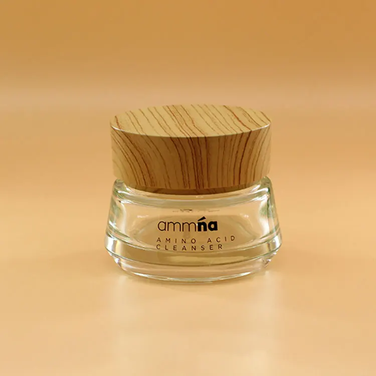 2021 New Arrival Luxury Transparent 50g Custom Cosmetic Glass Jars With Lids