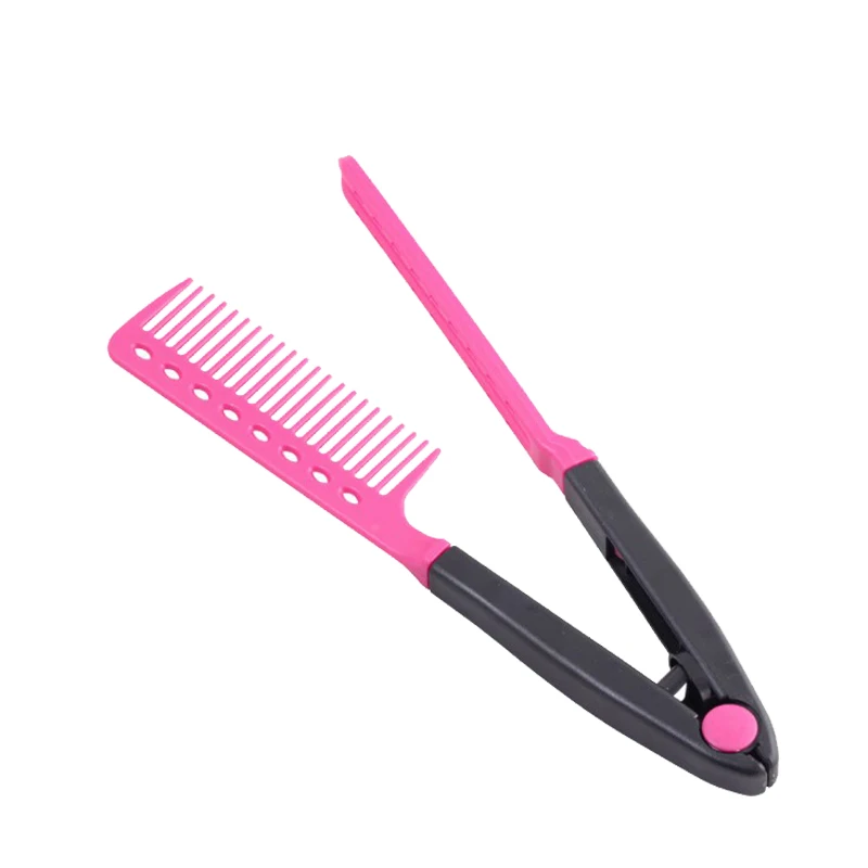 Wholesale Amazon Hair Styling Comb V-Clamp Comb Straightening Splint plastic hair brush