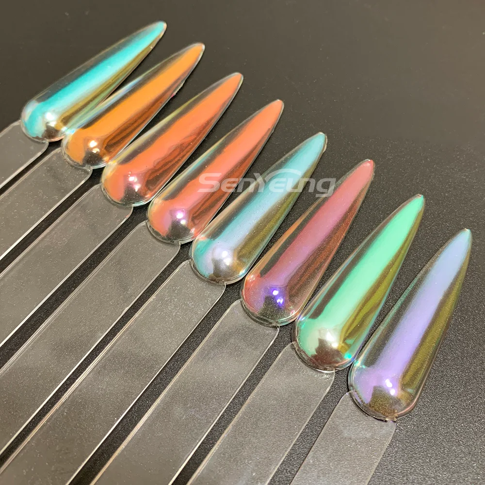 High Sparkle White Mermaid Aurora Colorshift Chameleon Powder for Nail Art