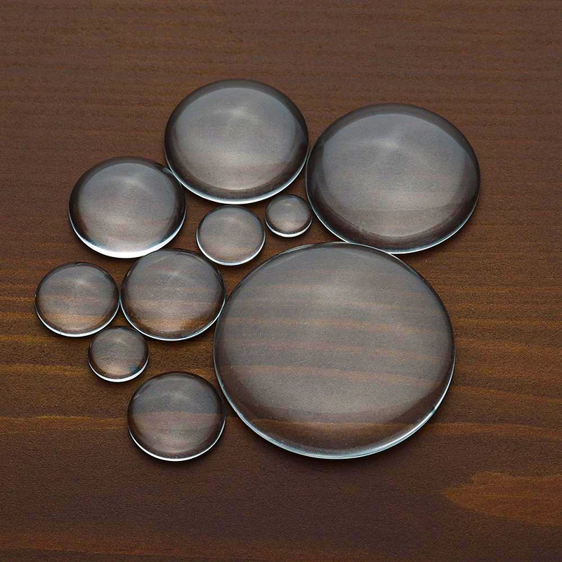 8 10 12 18 20 30 40mm Round Flat Back Clear Glass Cabochon Round Loose Beads Cabochon Cameo Fit Pendants Bsase Tray For Jewelry