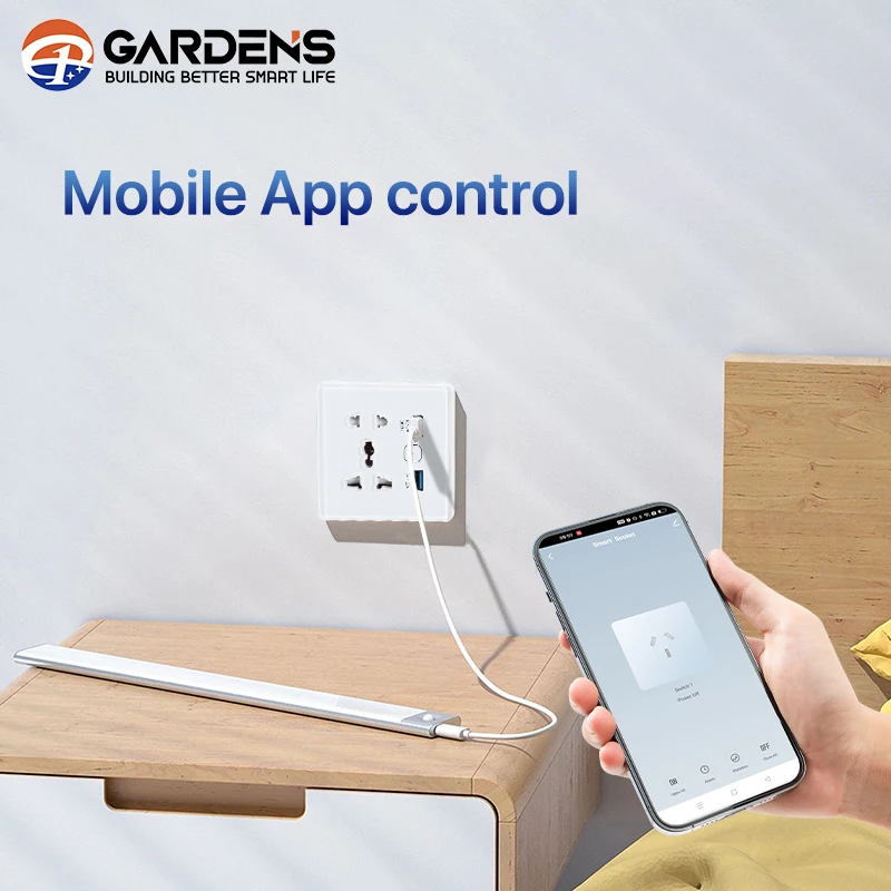 Garden Packing Customaizaed Tuya Smart Wifi Socket Plug EU Standard Dual USB Port Universal With WIFI 5 Holes Glass Panel