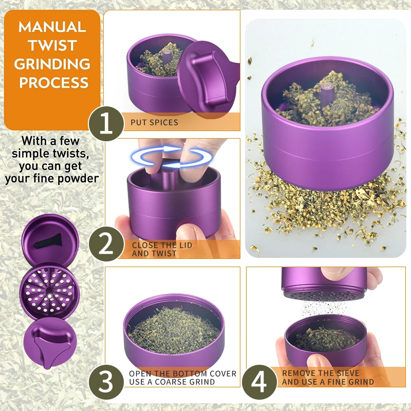 Mini grinder de metal aluminium tobacco smoking accessories 63MM