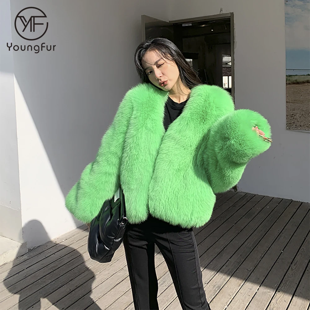 New Hot winter Fox Fur Jacket Custom Luxury Women Fur Coat