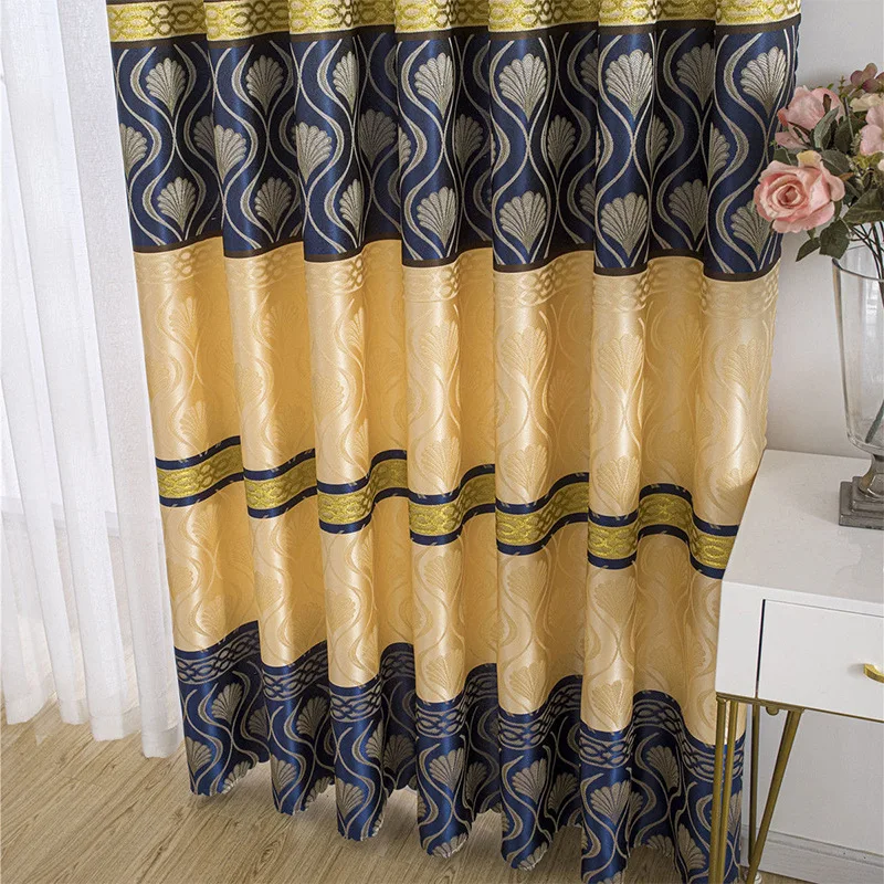 new polyester yarn-dyed jacquard curtain cloths wholesale volume southeast Asia cross-border curtains