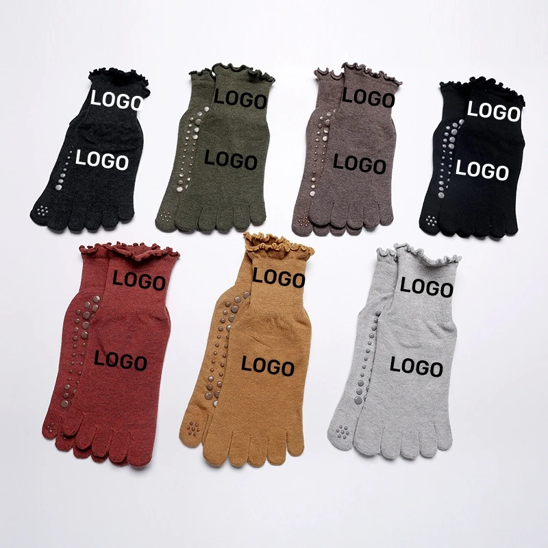 Spring Summer Wholesale Indoor Anti Sip Custom Logo Dance Ruffles Pilates Grip Yoga Socks For Women