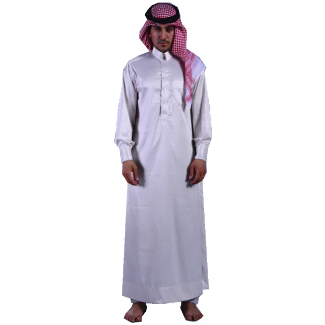 Islamic Clothing Arab Thobe for Men Muslim Dress Abaya Jalabiya Boubou Kaftan Kurta Jubba Men Robe Qmais