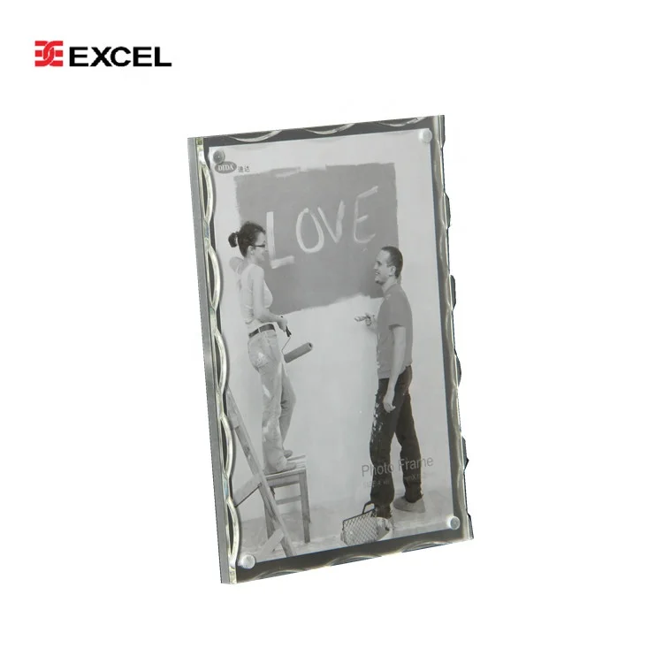 EXCEL China Hot Sale Wave Edge 12*14 Sexy photo frame Acrylic Photo Clip display For Love