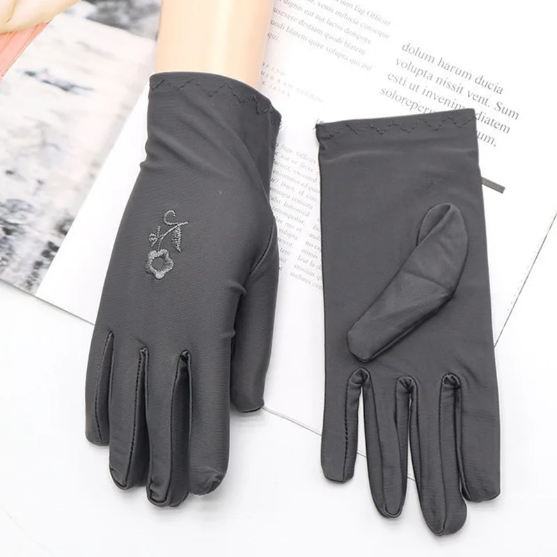 HZS-24006 Wholesale Hot Selling Lady Full Finger with Rose Embroider Muslim Hand Gloves Prayer Muslim glove