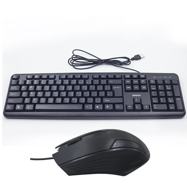 Custom Basic Cheap USB Computer Wired keyboard Mouse Combo With Optical Wired Mouse