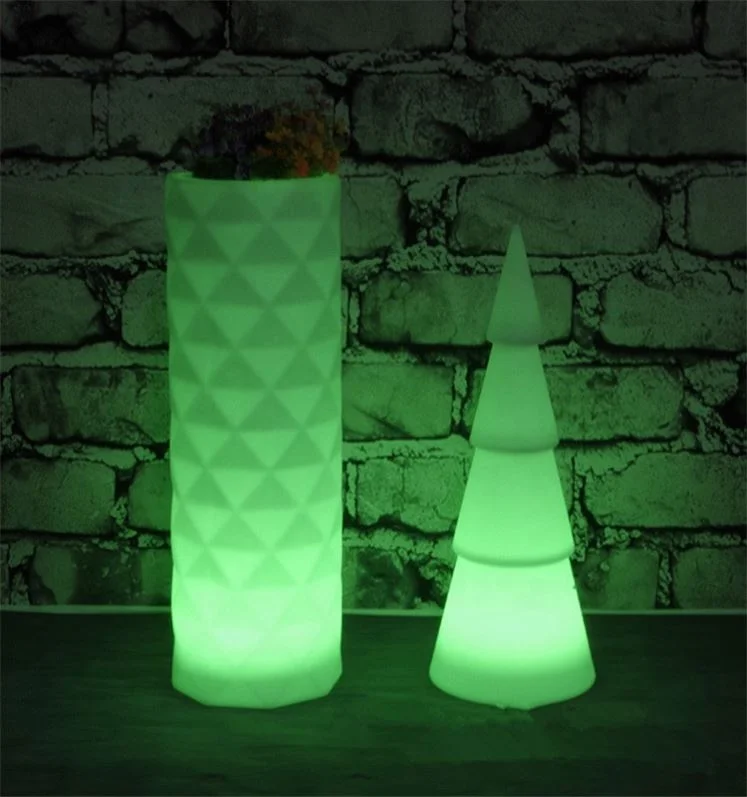 12 inch home decor luxury flowerpot outdoor garden pot plants decorative plastic flowerpots RGBW color changing flowerpot lamp
