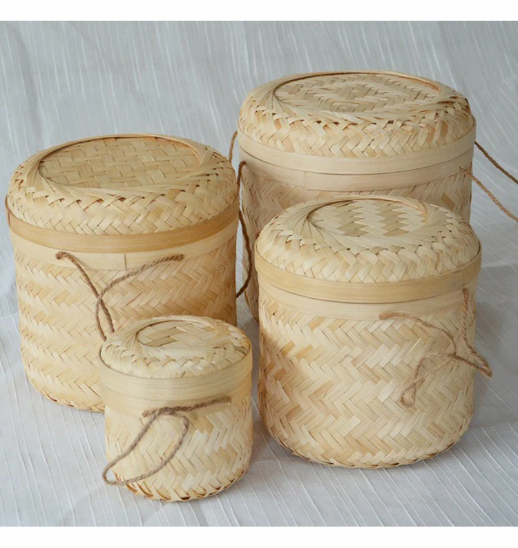 Bamboo-woven tea pot, hand-woven tea cake storage basket, tea pot accessories bamboo products