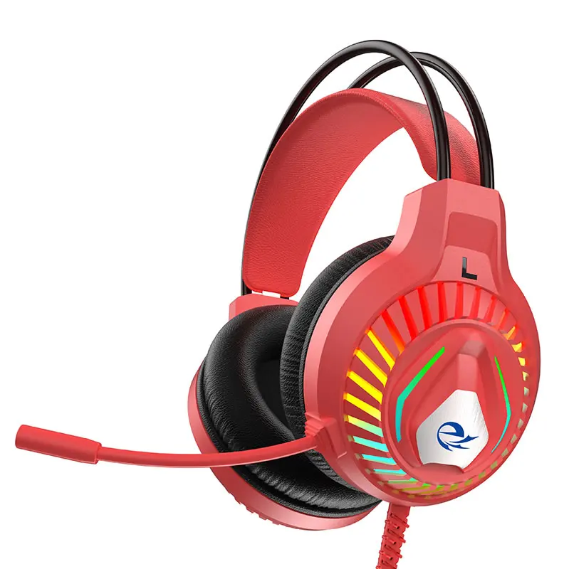 New Design Cute Headphone Red Blue color High Quality Comfortable noise cancelling retro headphone with LED Backlight
