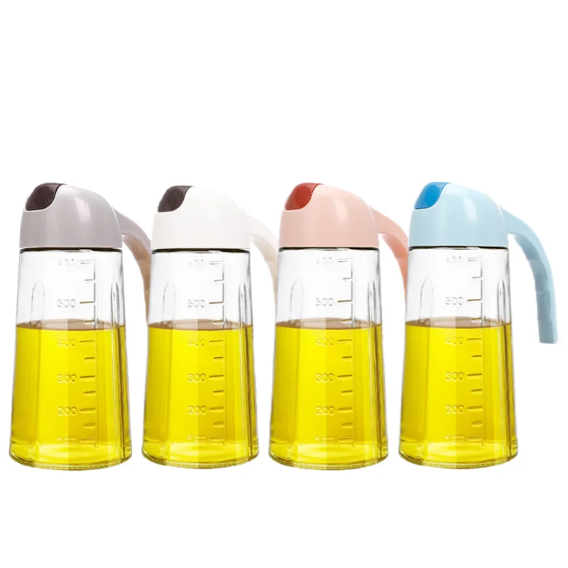 New Design Automatic Opening And Closing Glass Oil Pot Soy Sauce Seasoning Kitchen Household Leak-proof Oil Bottle