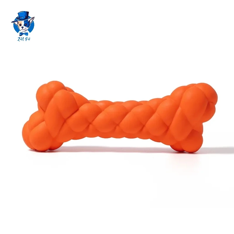 Wholesale Durable Tooth Cleaning Dog Bone Toy Squeaky Natural Rubber Dog Bone