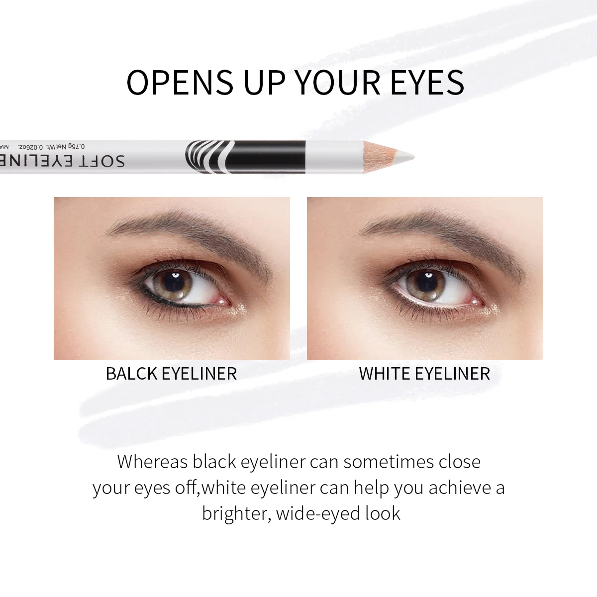 Menow P112 OEM\ODM private label makeup lasting waterproof Moist care silky white wooden Eyeliner cosmetics factory wholesale