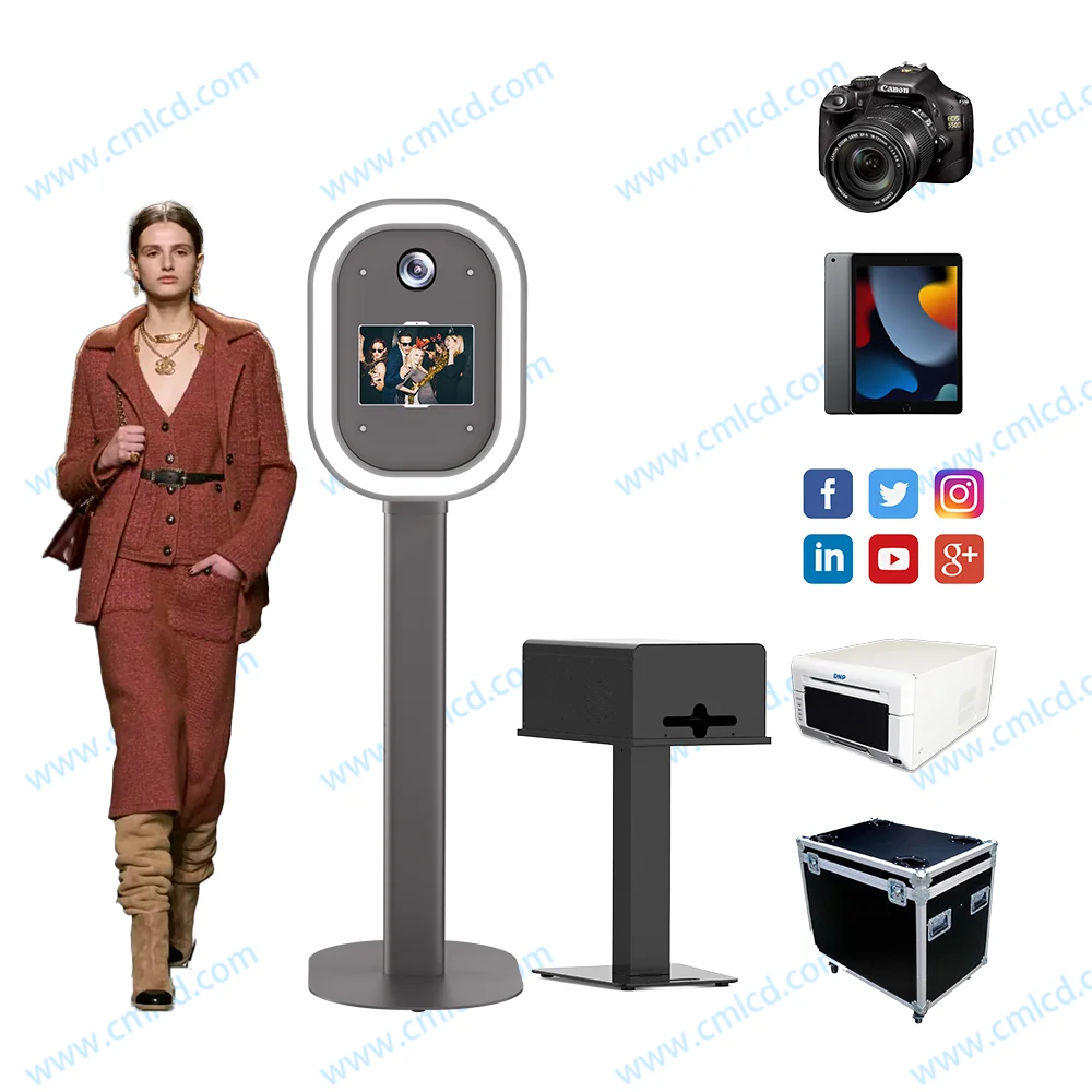 Global best-seller photobooth Shell Oval Faceplate Photo Booth with led lights for Wedding Party photobooth with led lights