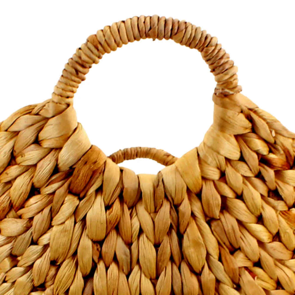 OEM ODM Wholesale Handmade Wicker Boat-Shaped Water Hyacinth Basket Natural Color Ready To Ship From Viet Nam