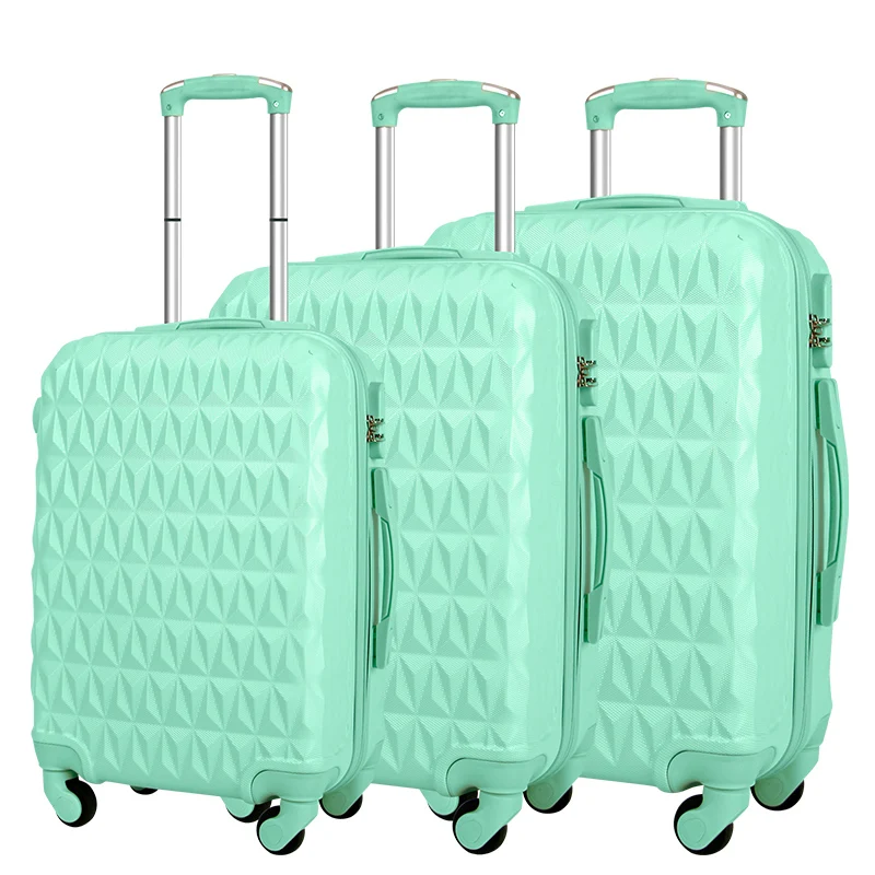 Popular Large Trolley Suitcase Durable Plastic Light Weight Pink Luggage Sets