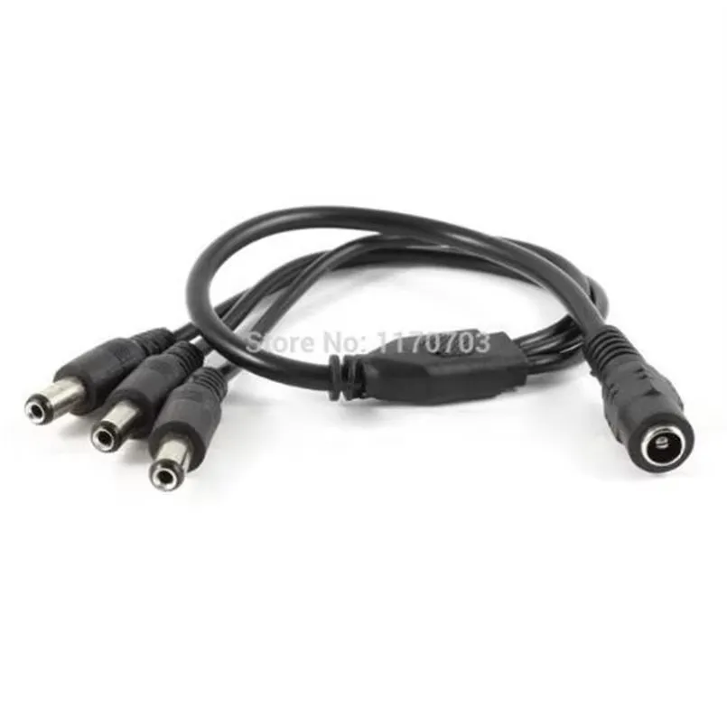 5.5x2.1mm 5.5mm x 2.1mm Female to 3 Male Splitter DC Power Cable for CCTV Camera