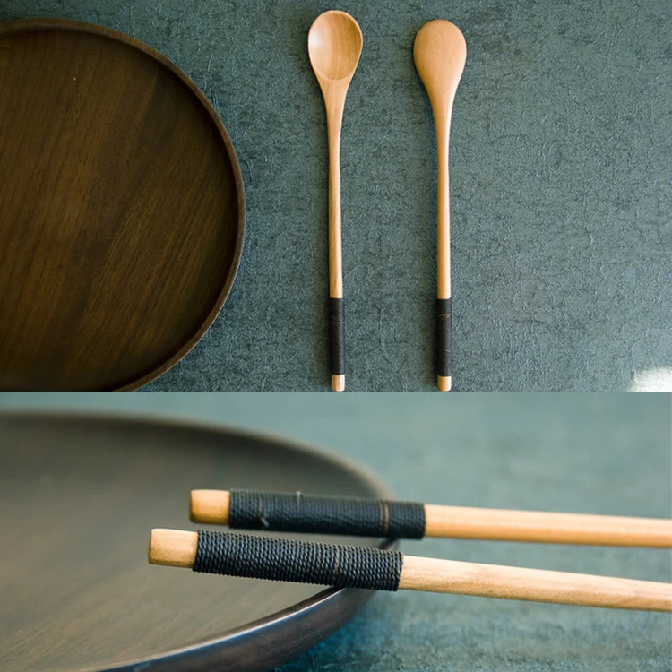 Wooden round Coffee Sugar Spices Tea custom bamboo spoon
