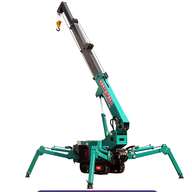 3Ton Electric Diesel Spider Crane Remote Control  Lift 360° Mobile Telescopic Crawler Hydraulic Heavy Duty Crane