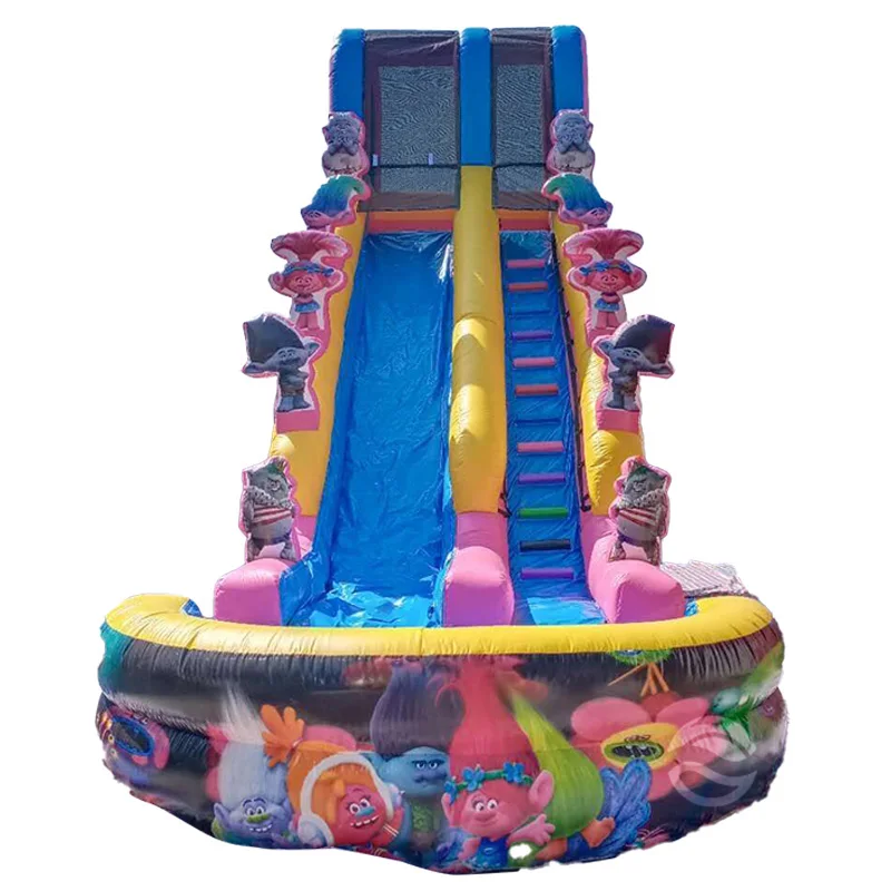 Cute Magic Elf Inflatable Slip And Slide Commercial Grade Water Slide With Pool