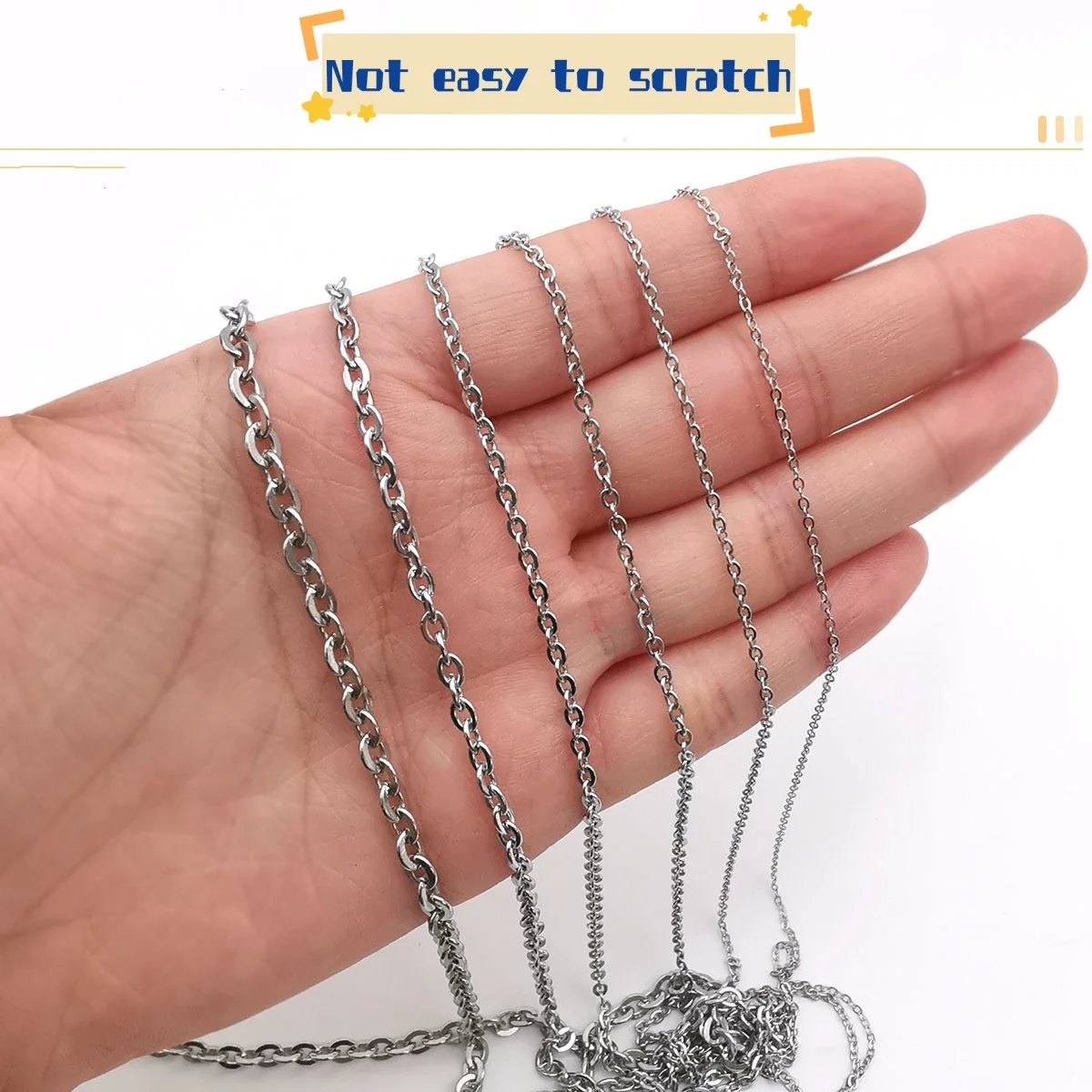 1.5mm 2mm 3mm 4mm 5mm Hip Hop Necklace Cuban Chain Waist Silver Mens Chain Manufacturer Rope Link Stainless Steel Rope Chain