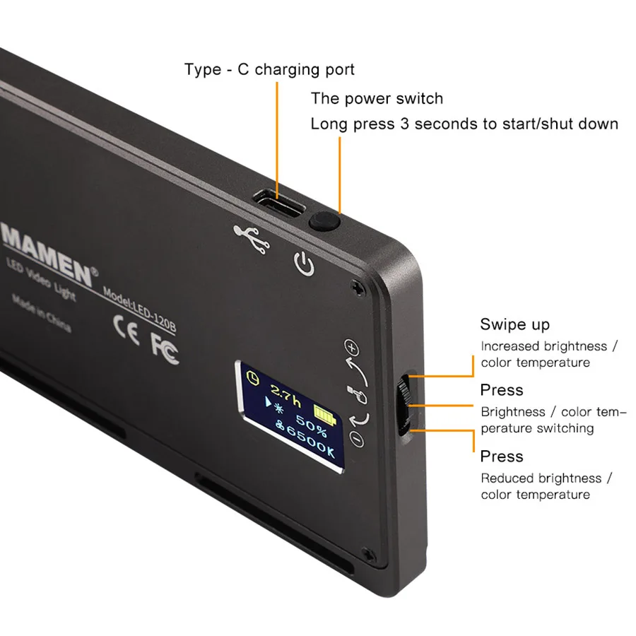 Professional Dual Color 3000K-6500K Mini Video LED Panel Light Portable Flood Light Studio Shooting Light