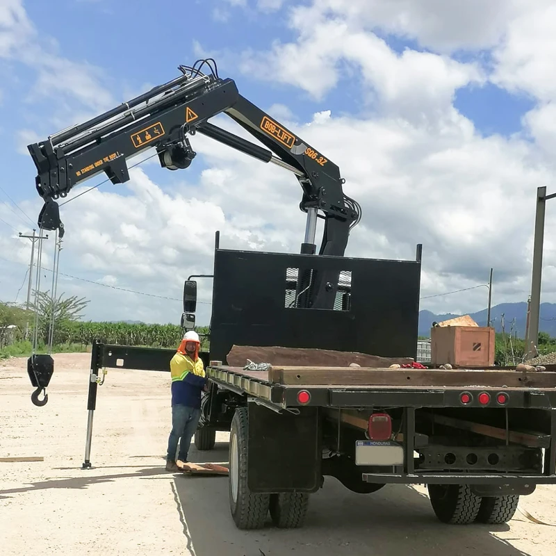 bob-lift 6.3 mini lifting crane knuckle boom crane hydraulic manipulator truck mounted crane manipulator with remote control