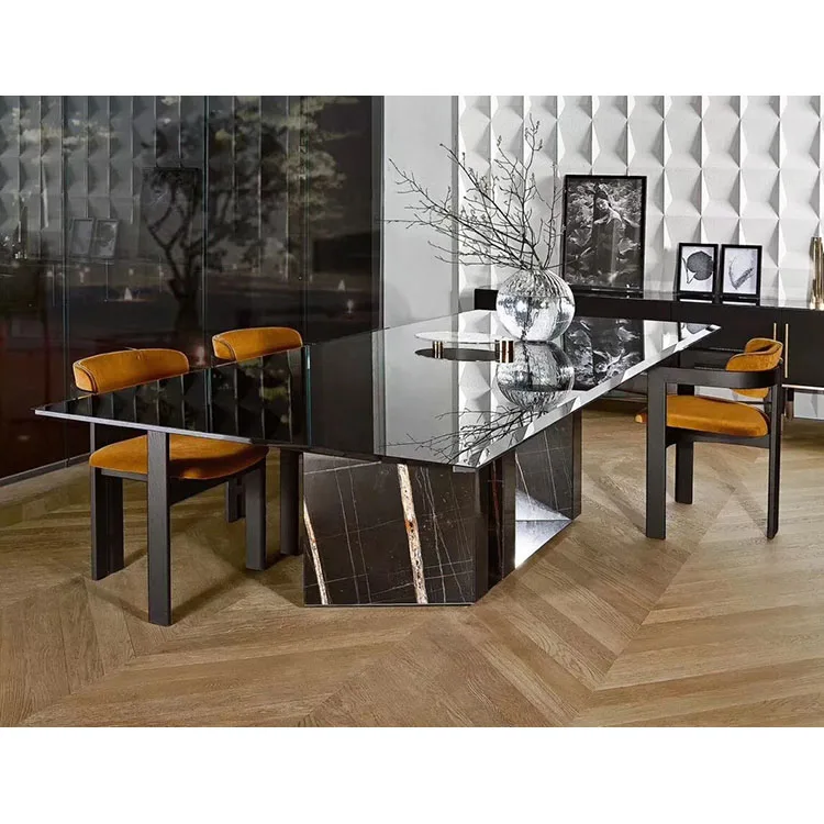 YDSTONE Modern Home Furniture Decoration Dining Room Table Natural Marble Top Dining Table