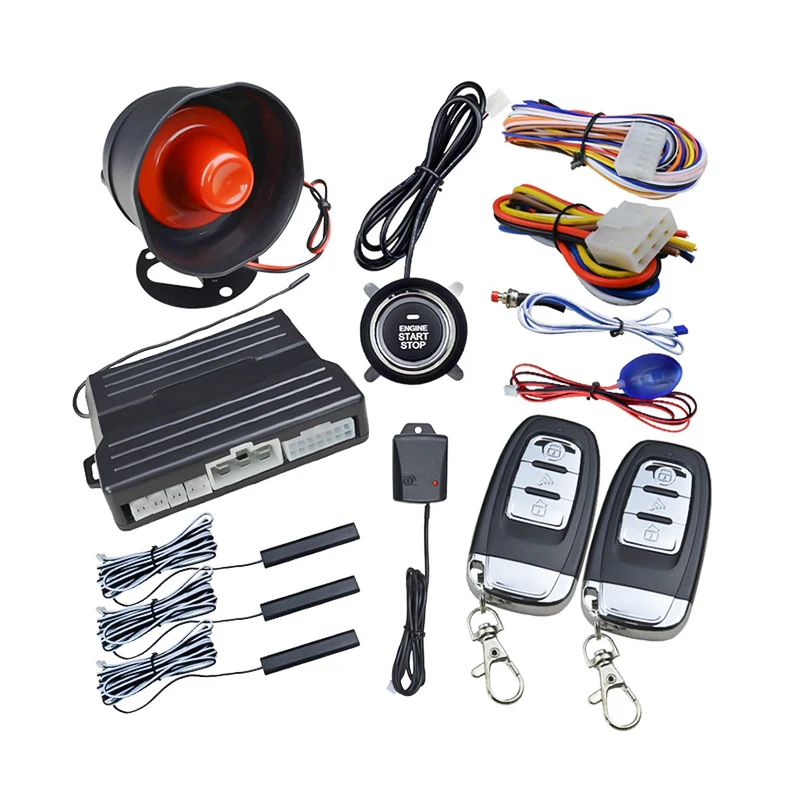 LE-CJ Newest Custom Sensor Anti Theft High Tech Engine Starter Remote Start Security System One Way Car Alarm