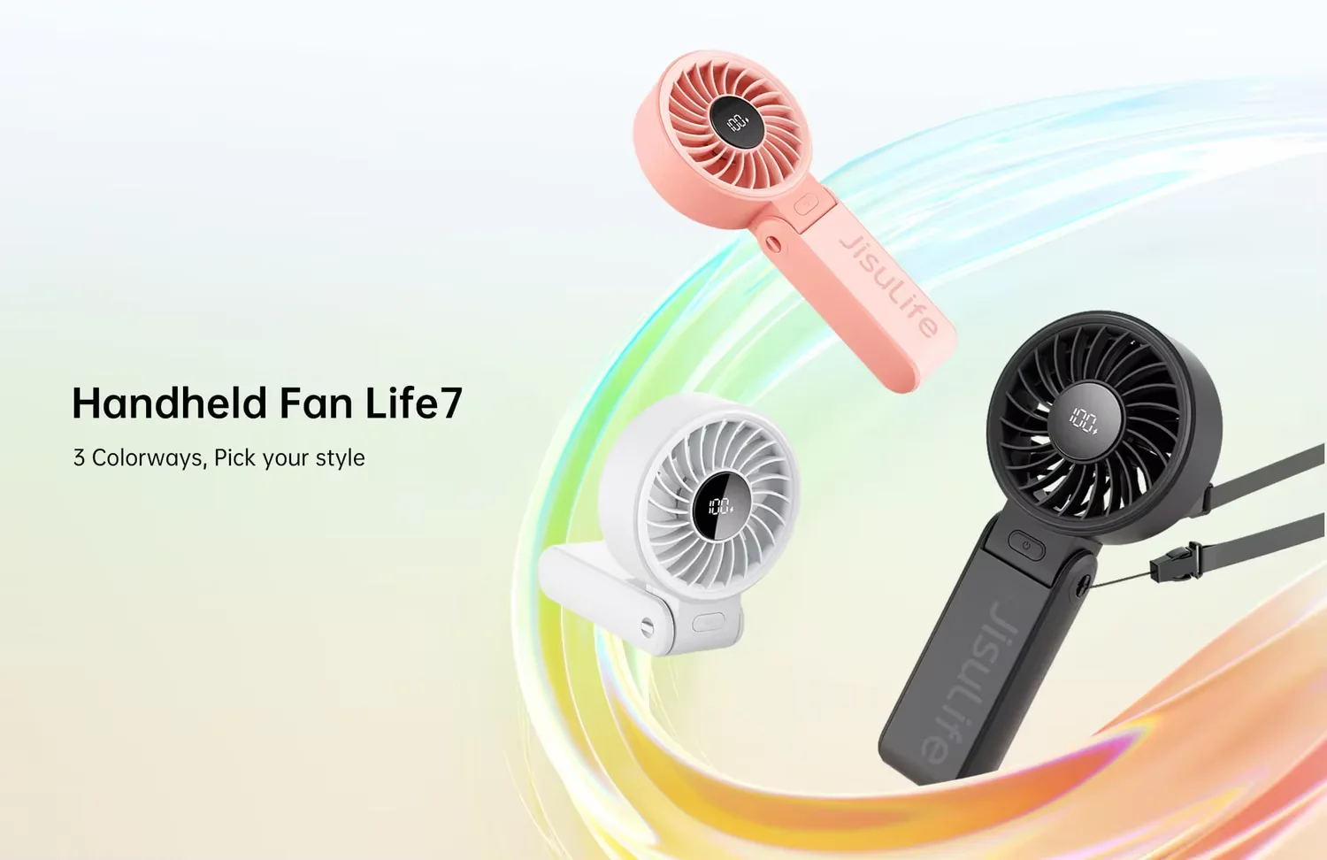 Xiaomi Youpin JISULIFE Portable Handheld Fan Life 7 3600mAh 5000mAh Led digital speed and battery information display mini fan