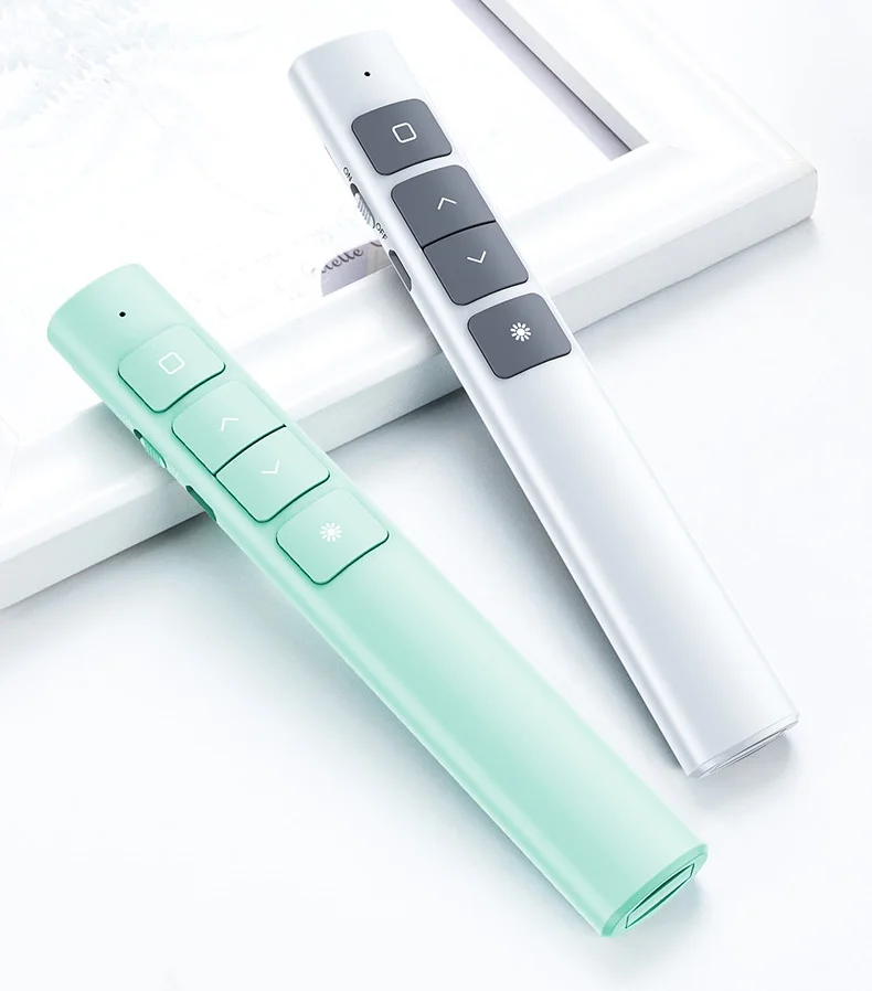 2022 беспроводной Презентер с указателем зеленый USB-указатель Презентация Clicker для Powerpoint черный белый розовый