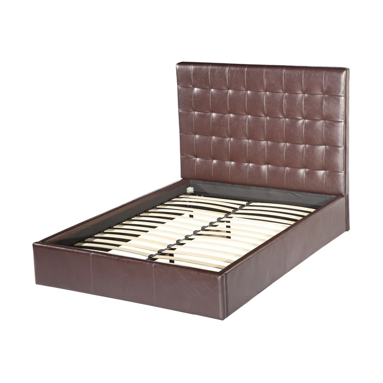 Leather Tufted Headboard King Size Base Queen Furniture Modern Upholstered Frame Black Fabric Head Low Platform Bed