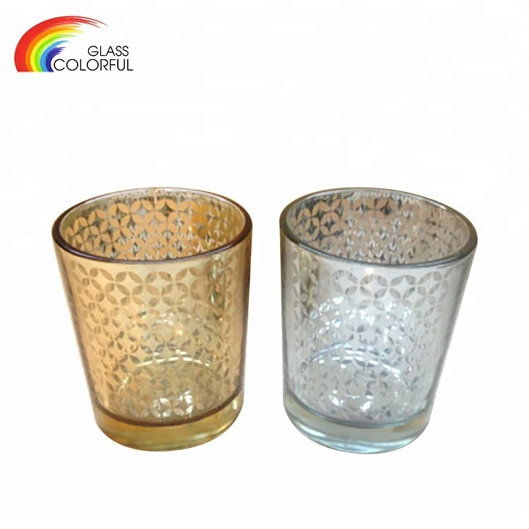 Cheap wholesale home decorated gold votive glass candle holders gold wedding party decoration