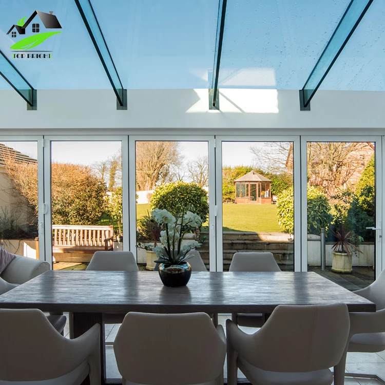 
Aluminum metal roof panels frame veranda glass sliding dividers aluminum door glass garden room 