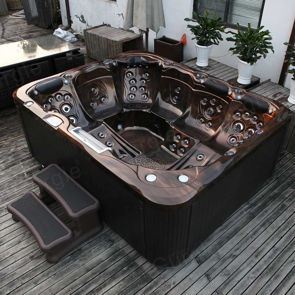 Exceptional outdoor SPA hot tub big whirlpool freestanding 6 person massage bathtub with special color for garden villa