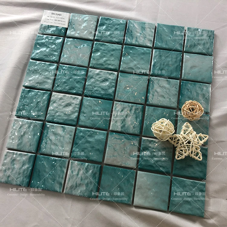 Good Quality High Quality 306*306mm Square Mold Glazed Mosaic Pool Tiles Porcelain