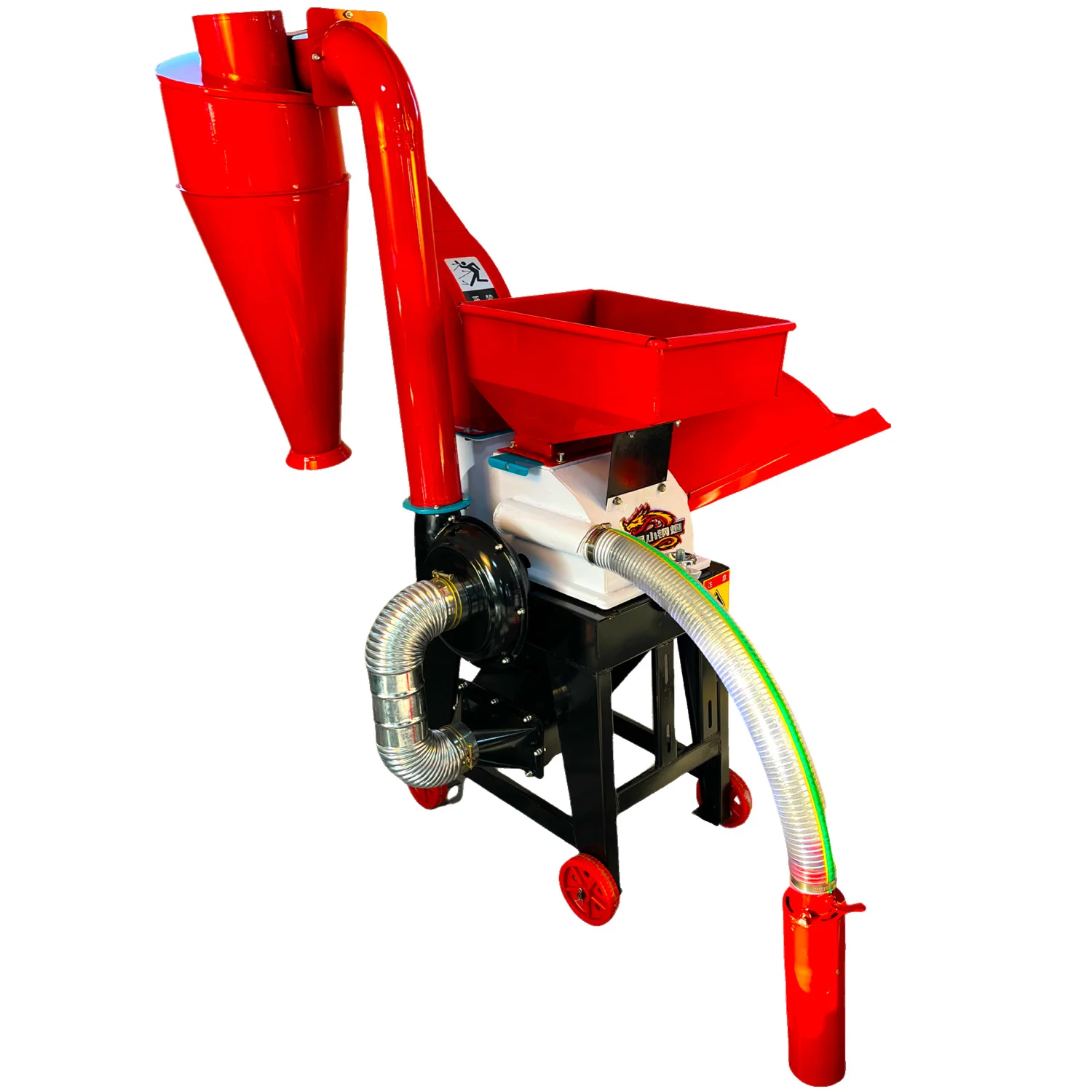 Animal feed processing hammer mill grinder crusher maize corn grain crusher milling machine with chaff cutter machine 1000 kg/h