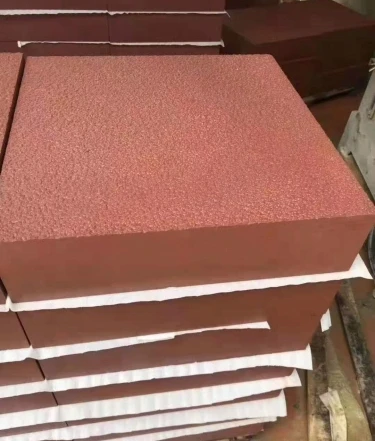 Natural China Pure Red Sandstone Slabs Tiles Pavers Coping Stone Honed Bushhammered