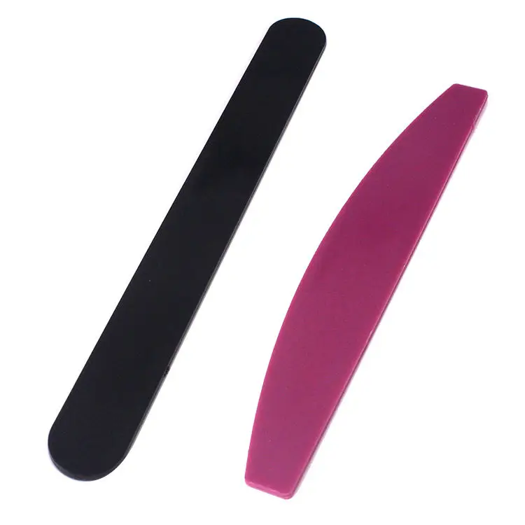 Promotional logo printed abrasive finger nail file custom square fashion design washable double side plastic for nail file