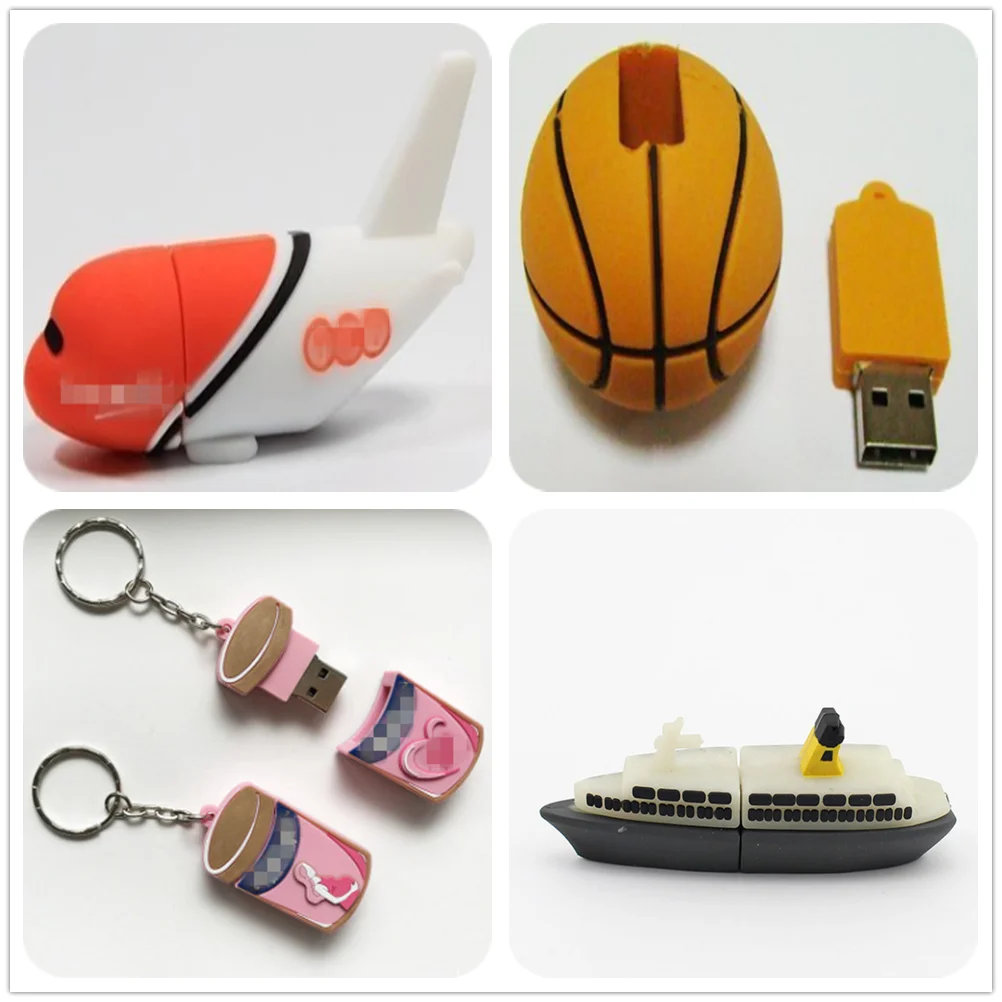 Business Advertising Promotions Portable Custom Character Key shape  3D 2D 8GB Cartoon PVC  USB Thumb Drive USB flash Drive